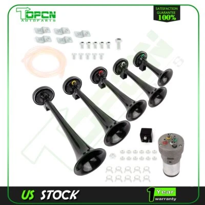 Cuerno musical Dixie 5 trompeta de plástico negro para coche camión tren camión bocina de aire Foto 1 de 4