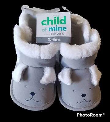 Child of Mine By Carter's Botas Infantiles Gris Cachorro Perro Infantil Talla 3-6 Meses Nuevas con Etiquetas Foto 1 de 4