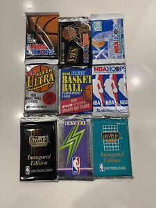 LOT OF Factory Sealed 90s NBA BASKETBALL PACKS Michael Jordan + More (9 Packs)