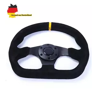 Sport Lenkrad 320mm - Naht: Gelb, Flach geschüsselt Motorsport Rallye Racing Alu - Bild 1 von 11