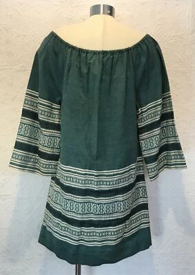 Vintage Authentic Grecian Greece Boho Dress Cotton Women's - Image 1 of 4