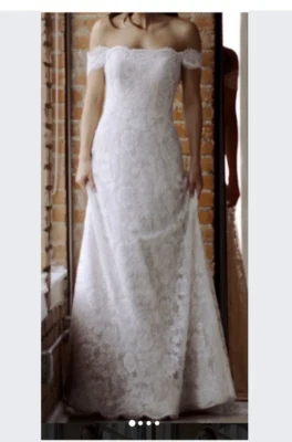 Vestido de novia de encaje W. Too by Watters #16102 talla 10 marfil/rubor nuevo con etiquetas Foto 1 de 4