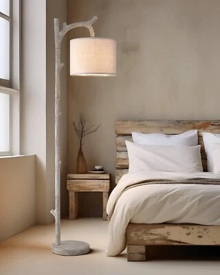 Rustic Farmhouse Tree Trunk Floor Lamp Country Faux Wood Grain Resin Vintage 61" - Image 1 of 4