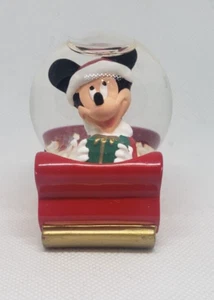 JC Penney 2003 Disney Mickey Mouse In Sleigh Mini Snow Globe 2-1/2" - Picture 1 of 5