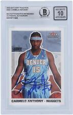 Carmelo Anthony Nuggets Signed 2003-04 Fleer Tradition Beckett 10 Rookie Card