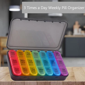 Weekly Pill Organizer 3 Times a Day 7 Day Daily Use Vitamins Holder Portable Box - Picture 1 of 9