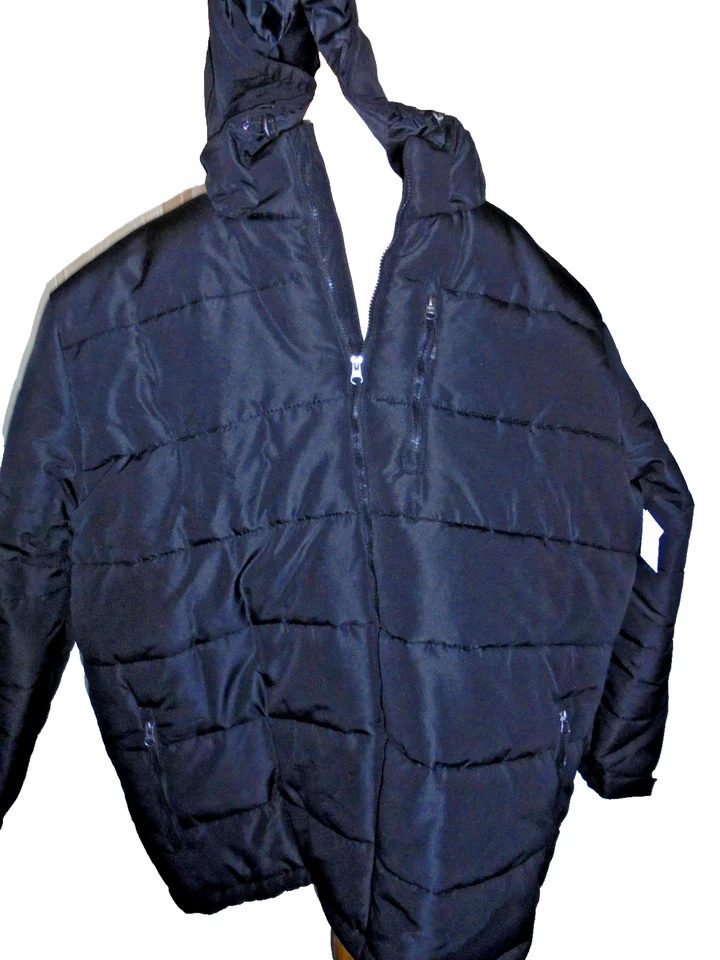 New~Athletech Coat Jacket Mens 3XLT Black Puffer Hooded Quilted Zip Insulated - Image 1 of 4