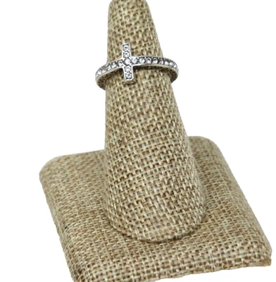 Brighton Starry Night Cross Silver Crystal Ring Size 6 - Image 1 of 4