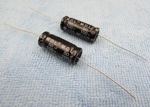 2 PACK 50uF 100V Axial Film Speaker Crossover Subwoofer non polarized Capacitor - Picture 1 of 4
