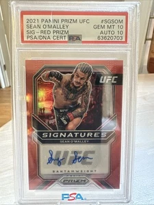 2021 Panini Prizm UFC Signatures Sean O'Malley #SG-SOM Red Prizm /49 PSA 10 AUTO - Picture 1 of 4