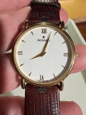 MOVADO Gold Plated 87-E4-0885 Museum Switch Sports since 1881 Leather Strap - image 1 of 4