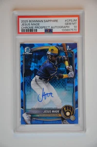 2025 Bowman Chrome Sapphire Jesus Made Auto 1st RC /199 PSA 10 Brewers - Bild 1 von 2