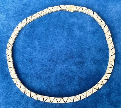 Collar brillante vintage de circonita cúbica transparente de Suzanne Somers en plata de ley Foto 1 de 4