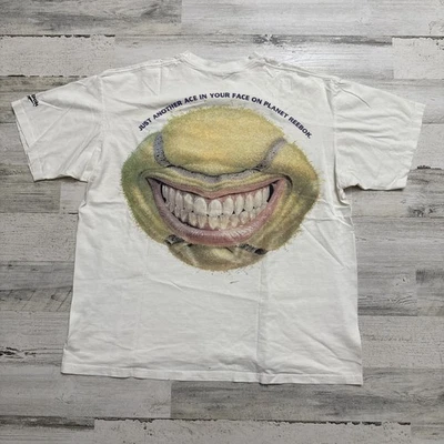 Camisa De Colección Reebok Colección Big Face Equipo Deportivo Tenis Rara Años 90 XL EE. UU. Foto 1 de 4