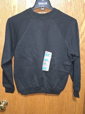 Sudadera De Colección Hanes Her Way Cuello Redondo Pequeña Negra Nueva Con Etiquetas Años 80 90 Ajuste Amplio EE. UU. Foto 1 de 4