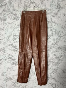 Pantalones de cuero coñac vintage Suzelle para mujer, Hong Kong. Talla 4 Usado en Excelente Condición - Imagen 1 de 7