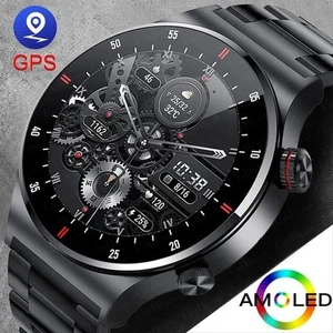 Waterproof Smart Watch NFC GPS Tracker AMOLED Bluetooth Call Men Women Watches - Picture 1 of 27