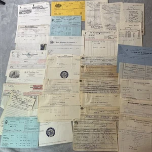 Vintage 1920s 1930s Business Invoices Receipts Lot Paper Ephemera NY Company Dec - Picture 1 of 8