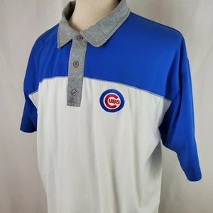 Vintage Chicago Cubs Polo Shirt XXL 100% Cotton Embroidered MLB Baseball Wrigley - Picture 1 of 8