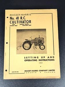 1951 Massey Harris Tractor Co No 41 Cultivator Operators Manual Brochure - Picture 1 of 6