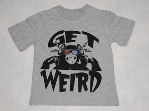 Boys Tee Shirt GET WEIRD Gray MONKEY Music 4 JAM Hudson Creek S/S - Picture 1 of 1