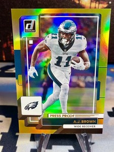 2022 A.J. Brown Panini Donruss Gold Holo Press Proof Premium #68 Eagles