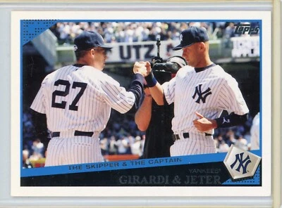 2009 Topps Updates & Highlights UH69 Derek Jeter Joe Girardi Classic Combos - Image 1 of 2