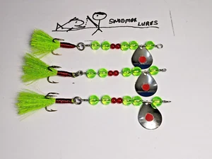 In Line Spinner Bait Fishing Chartreuse, Drifting Trolling white bass Walleye - Picture 1 of 7