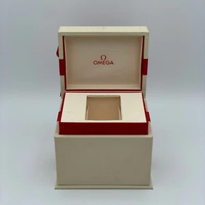 OMEGA VINTAGE UHRENBOX WATCH BOX CASE VINTAGE ROT MIT UMKARTON - Bild 1 von 10