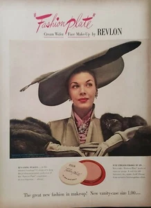 De colección 1948 Revlon Maquillaje Impresión Anuncio Efímero Arte de Pared Decoración Moda Plato - Imagen 1 de 1