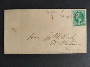 Iowa: Evergreen 1879 3c Banknote Cover, Ms, DPO Tama Co - Picture 1 of 2