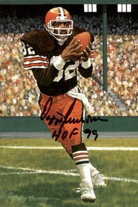 Ozzie Newsome HOF Autographed/Inscribed Goal Line Art GLAC Postcard Browns JSA - Bild 1 von 2