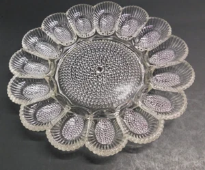Vintage Indiana Clear Hobnail Glass Deviled Egg Dish Plate Tray - Picture 1 of 6