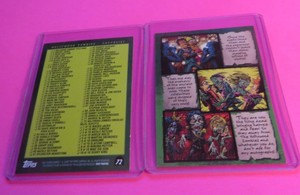 2007 HOLLYWOOD ZOMBIES CHECKLIST & LEGEND  HORROR TRADING CARDS 