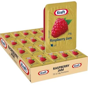 NEW 75x Kraft Heinz Raspberry Jam Individual Portions 14g Carton Bulk Box - Picture 1 of 4