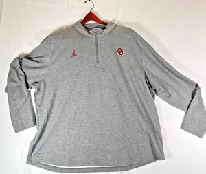 Jordan University Oklahoma Sooners 1/4 Zip Pullover Men's 3Extra Large 3XL Gray - Picture 1 of 11