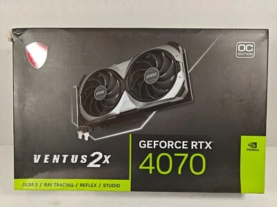MSI GeForce RTX 4070 VENTUS 2X E 12G OC 12GB Graphics Card PCI Express 4.0 NEW - Image 1 of 4