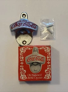 Vintage Coca Cola Old Fashioned Wall Mount Metal Soda Bottle Opener NOS - Picture 1 of 3