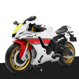 1/12 2022 Yamaha YZF-R1M Motorcycle Model Diecast Boys Toys for Kids Gifts White - Picture 1 of 14