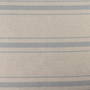 Outdoorstoff teflonbeschichtet Toldo natur mit blauen Streifen 160cm breit - Bild 1 von 5