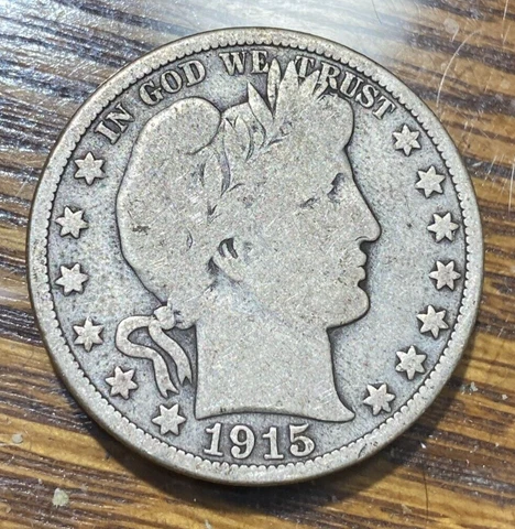 1915-D Barber Half Dollar Nice Original VG CHRC Cover