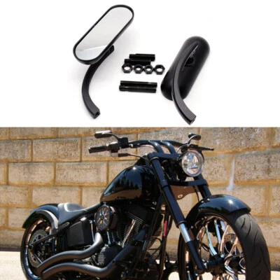 Par de mini espejos retrovisores ovalados para motocicleta Harley Davidson Sportster V Rod Night Rod Foto 1 de 4
