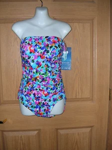 GREAT LENGTHS - LONG TORSO 1 PIECE SUIT - FLORAL PATTERN - SIZE 12 - NWT!! - Picture 1 of 5