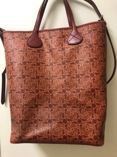 Borsa tote CELINE Sulky modello carrozza PVC pelle vintage rossa USATA originale #S2090