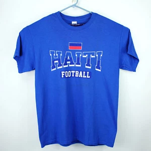 Mens Haiti Gildan Short Sleeve Blue TShirt Cotton, Football Soccer - Large - $20 - Picture 1 of 5