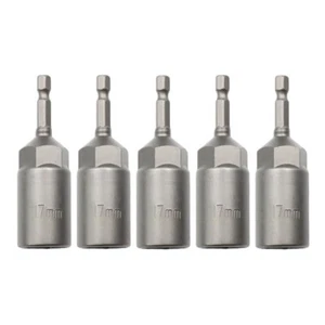 5 x Deep Bolt 17mm Nut Driver Bit Set 1/4" Hex Shank Impact Socket Adapter - Picture 1 of 5