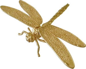 Gold Dragonfly Figurine Home Decor, Solid Metal Dragonfly Centerpiece Decoration - Picture 1 of 12