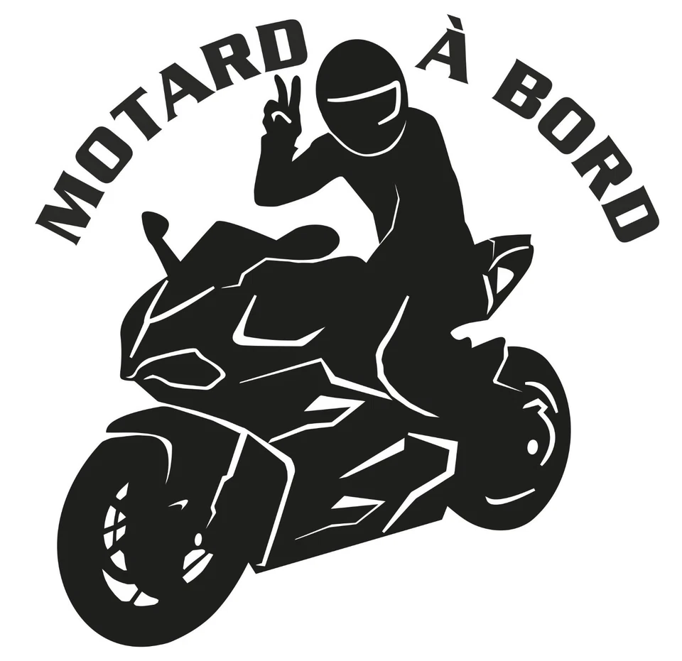 STICKER MOTARD A BORD 9 COLORIS BLANC