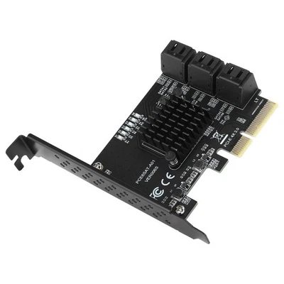6 Port PCI-E Expansion Card Board Adapter PCI-E x4x8x16 6G SATA3.0 For ASMedia - Image 1 of 4