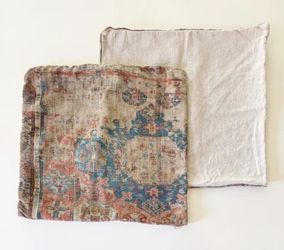 POTTERY BARN Navin Persian Rug Print : 22 x 22 Square Pillow Cover ONLY - Set 2 - Image 1 of 4